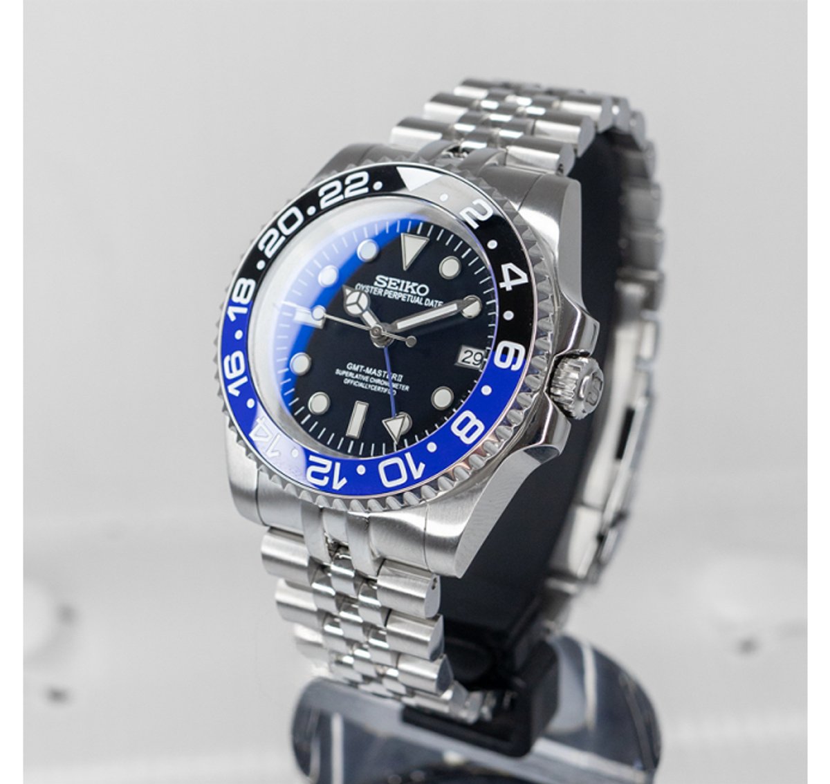 Seiko Mod GMT Master II "Batman"