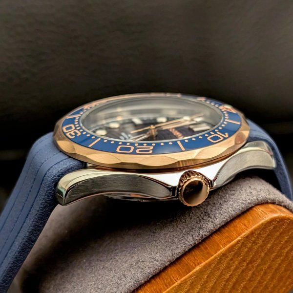 Seiko Mod Seamaster "Oro Rosa & Navy Blue"