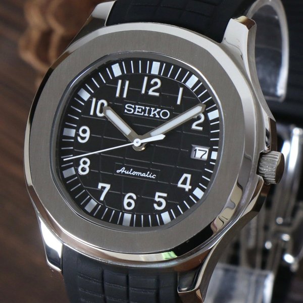 Seiko Mod Aquanaut "Plata y Negro"