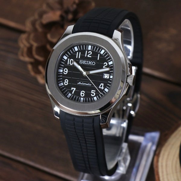 Seiko Mod Aquanaut "Plata y Negro"