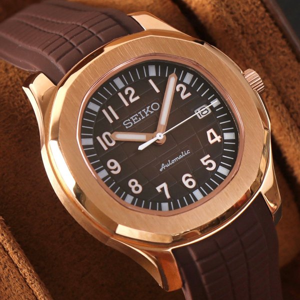 Seiko Mod Aquanaut "Oro rosa y chocolate"