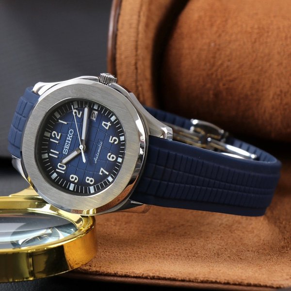 Seiko Mod Aquanaut "Plata y Navy Blue"