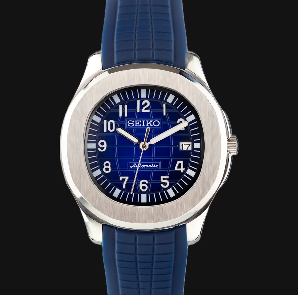 Seiko Mod Aquanaut "Plata y Navy Blue"