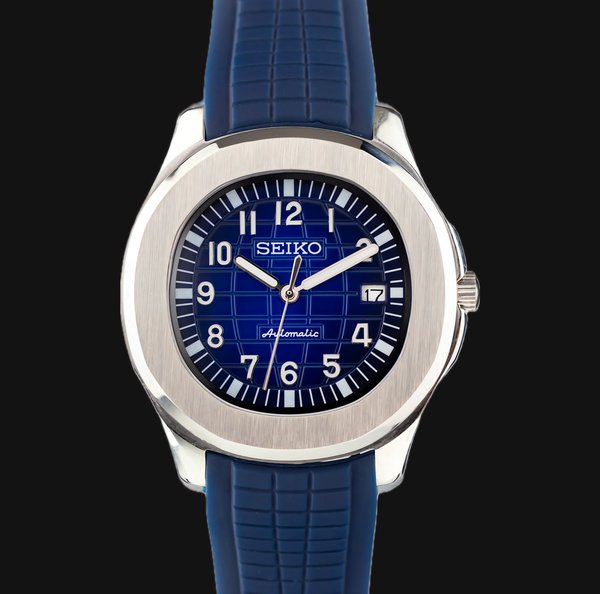 Seiko Mod Aquanaut "Plata y Navy Blue"