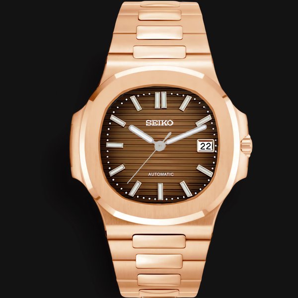 Seiko Mod Nautilus “Oro Rosa & Chocolate”