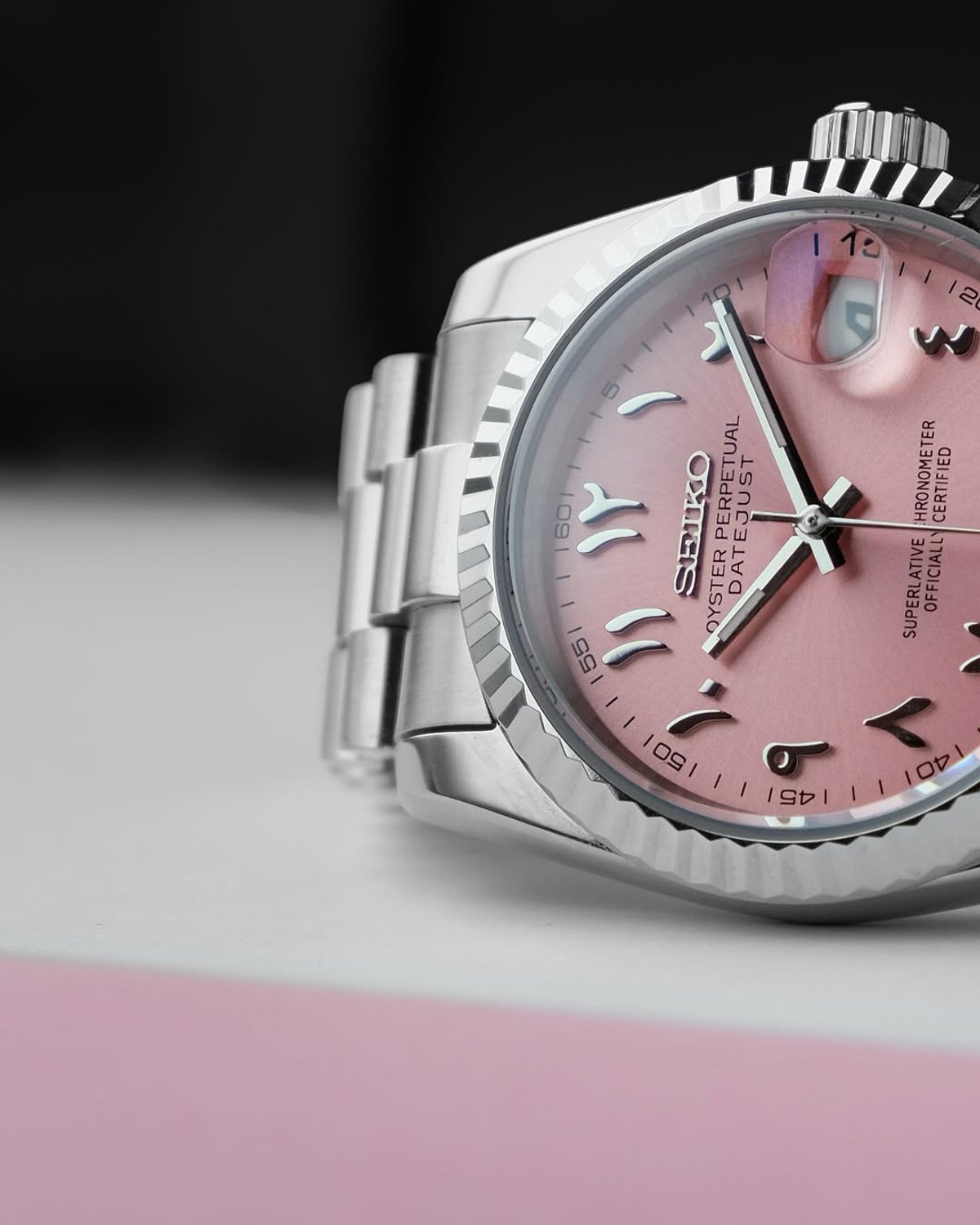 Seiko Mod Datejust “Baby Pink” - 2