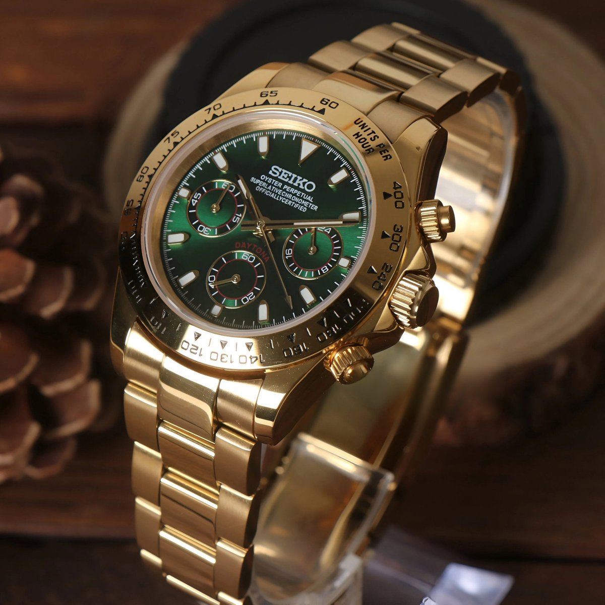 Seiko Mod Daytona "John Mayer Oro & Verde" - 2