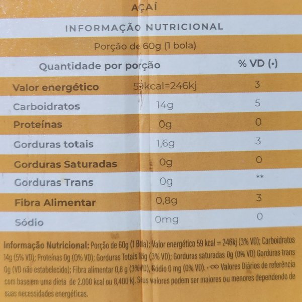 Açai vip Tradicional de 10 litros