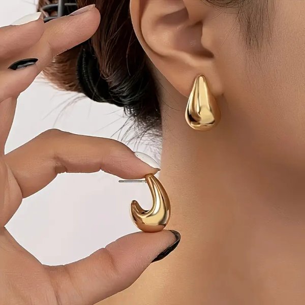 Pendientes Elegantes en Forma de C 