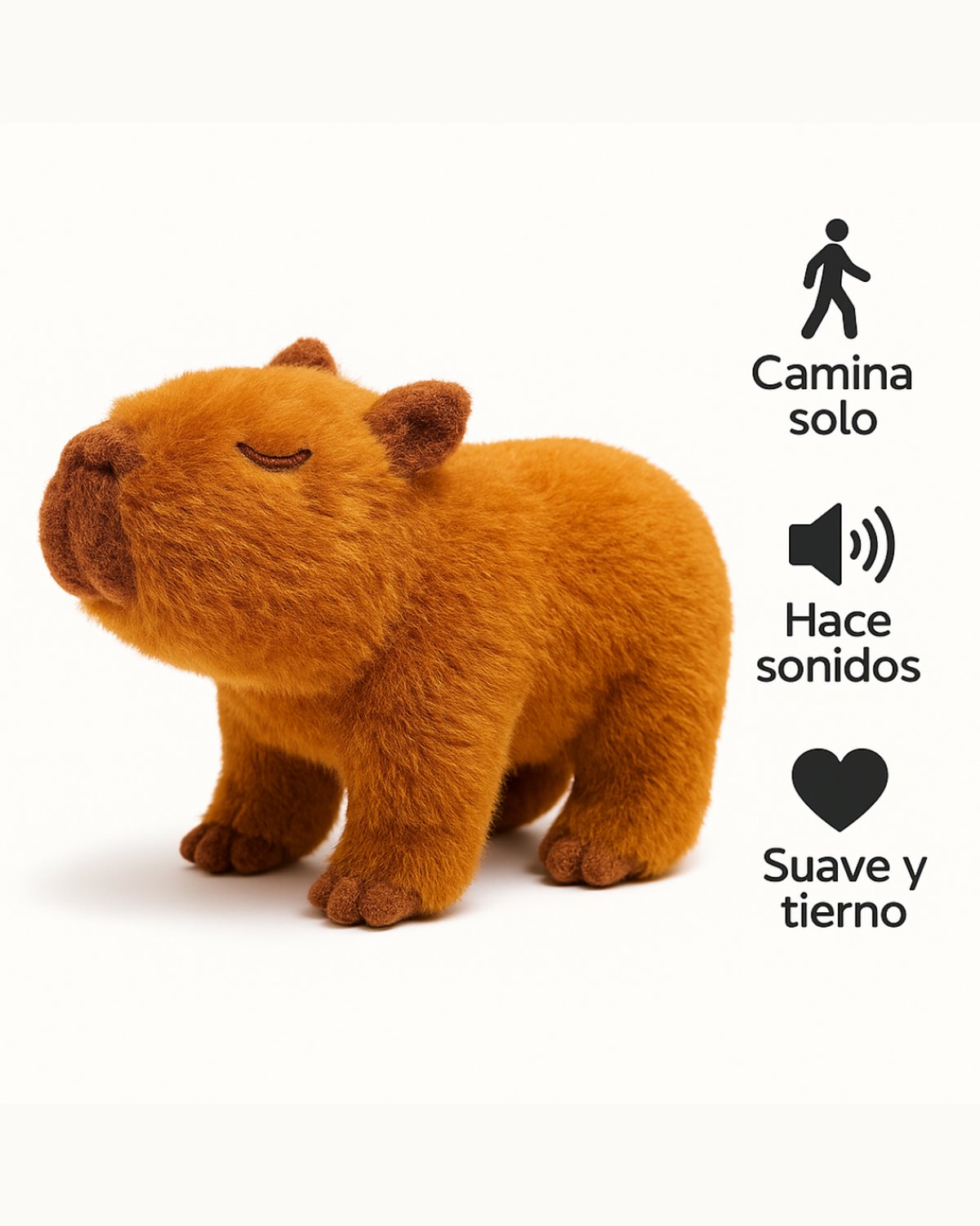 Capibara Interactiva que Camina y Hace Sonidos – Mascota Suave y Realista - 3