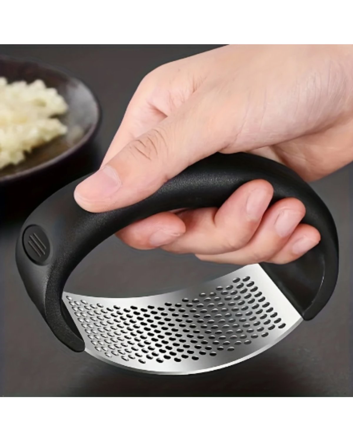 Prensa de Ajo Ergonómica de Acero Inoxidable – ¡Exprime con Comodidad y Precisión! - 3