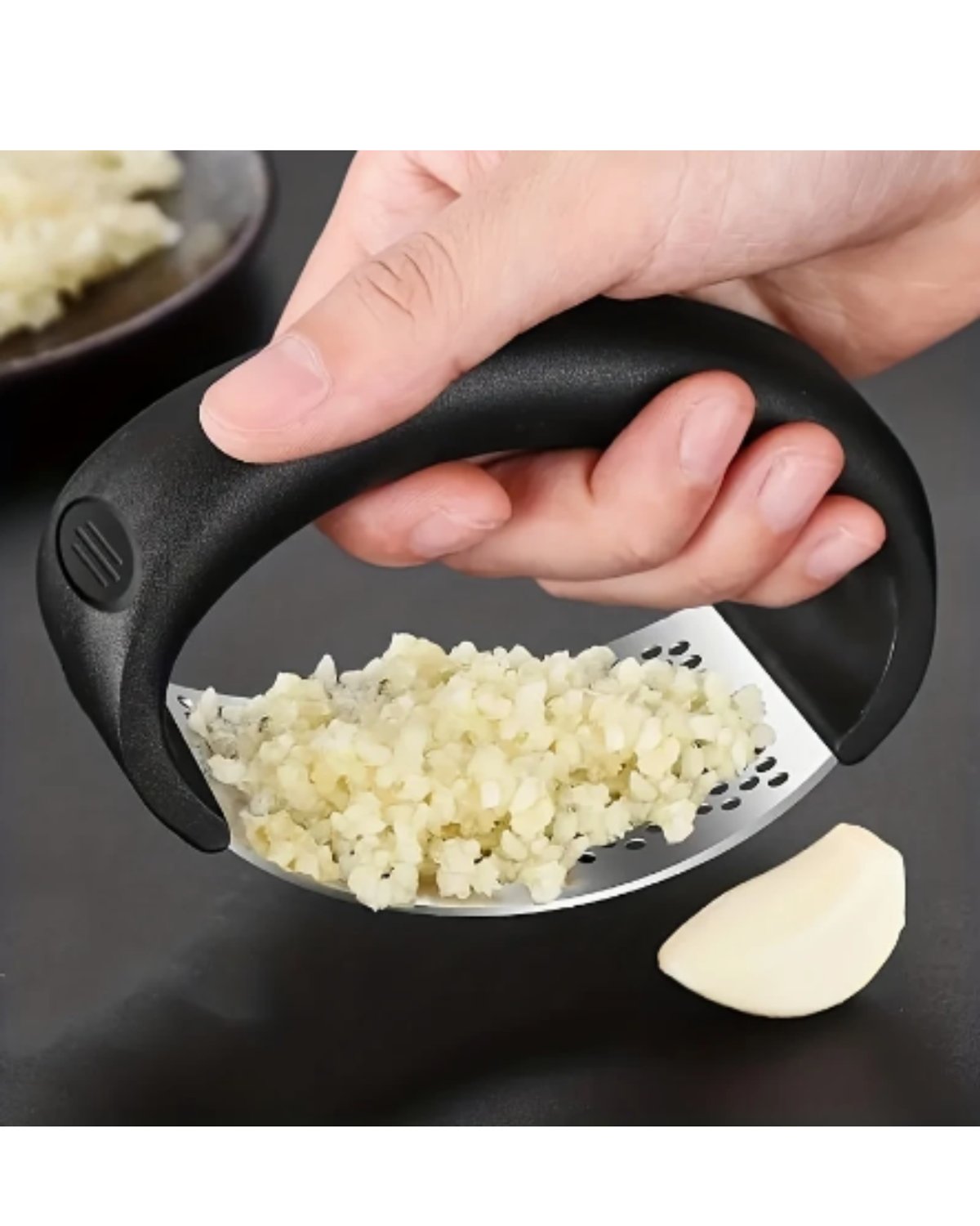 Prensa de Ajo Ergonómica de Acero Inoxidable – ¡Exprime con Comodidad y Precisión!