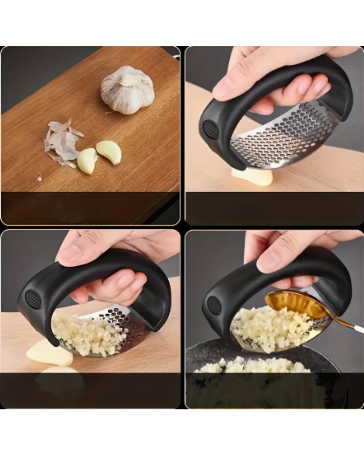 Prensa de Ajo Ergonómica de Acero Inoxidable – ¡Exprime con Comodidad y Precisión! - 2