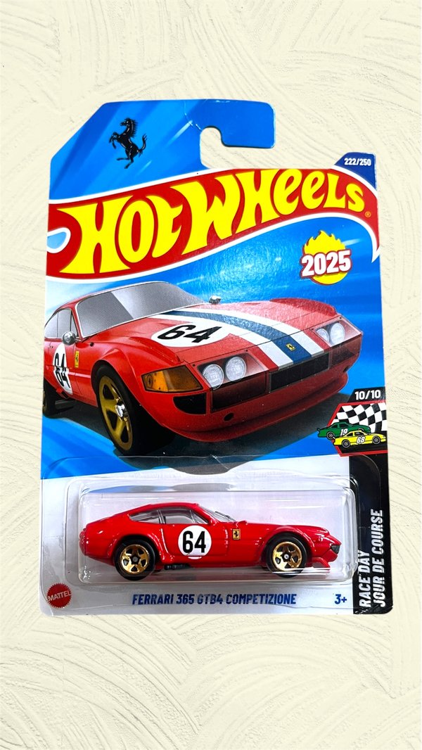 Hot wheels- Ferrari 365 GTB4 competizione/ rojo