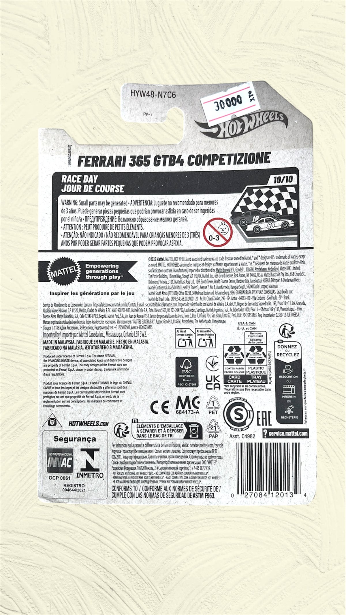 Hot wheels- Ferrari 365 GTB4 competizione/ rojo - 2