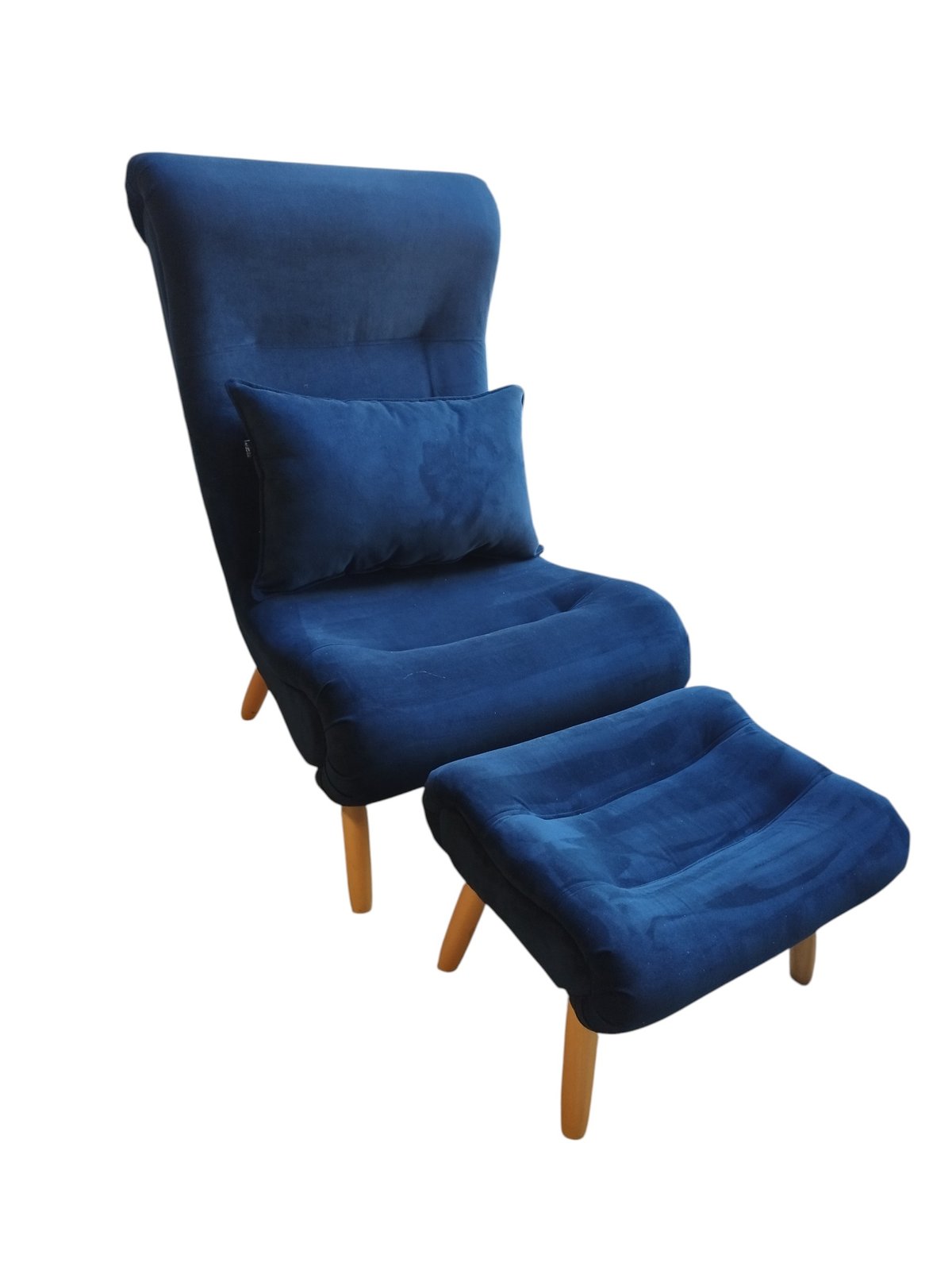 POLTRONA DOROTEA CON BANQUETA AZUL - 6