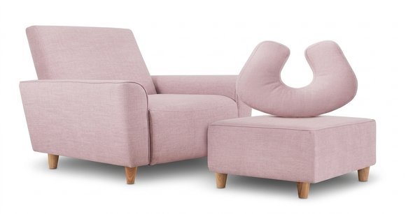 KIT MAMA POLTRONA + PUFF + ALMOHADONEN ROSA