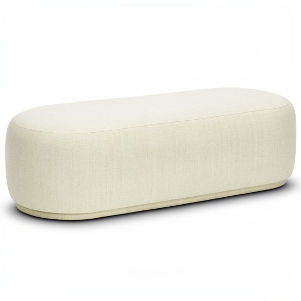 BANQUETA SARA , 120 CM EN LINO COLOR MARFIL CIELO ,DORITA HOME