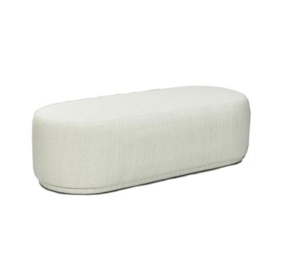 BANQUETA SARA , 120 CM EN LINO COLOR MARFIL CIELO ,DORITA HOME