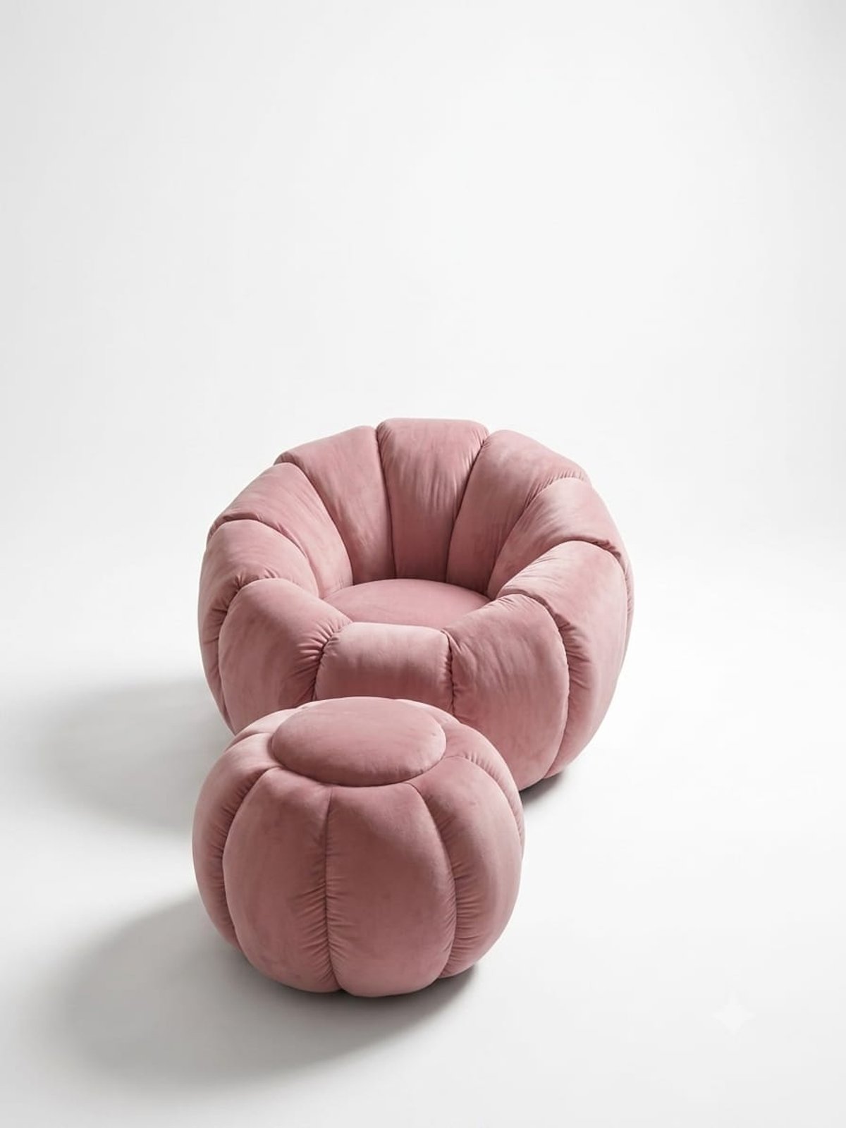 POLTRONA BUKLE CIELO ROSA + PUFF - 2