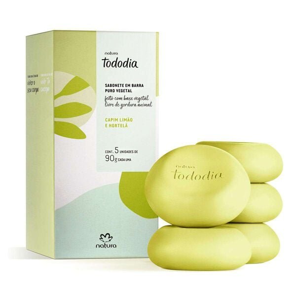 Jabon en barra Capim limão e hotelã 5x90g