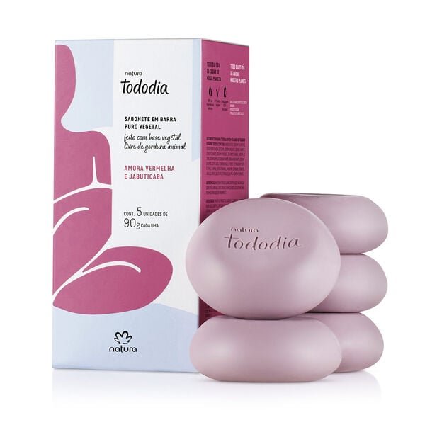 Jabon en barra Amora vermelha e jabuticaba 5x90g