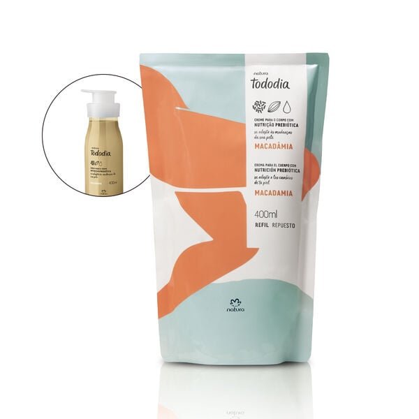 Refil crema nutritivo para el cuerpo Tododia Macadamia 400ml