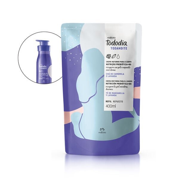 Refil crema nutritiva para cuerpo Tododia Chá de Camomila e Lavanda 400ml