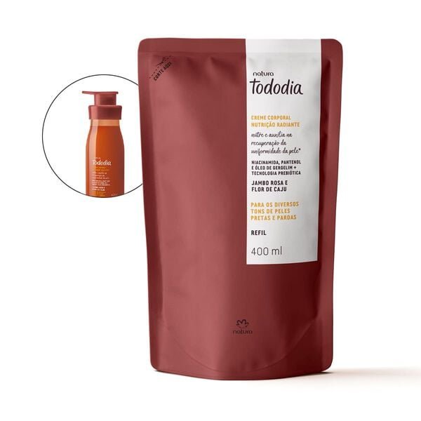 Refil crema nutritiva para cuerpo Tododia Jambo Rosa e Flor de Caju 400ml