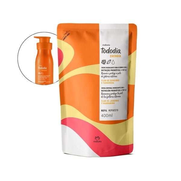 Refil crema nutritiva para cuerpo Tododia Flor de Gengibre e Tangerina 400ml