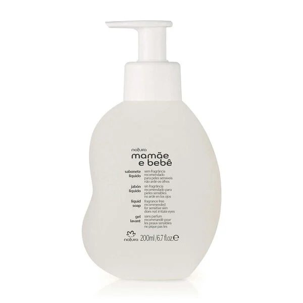 Jabón liquido Natura Mamãe e Bebê sin fragancia 200ml