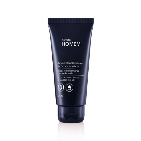 Jabón facial exfoliante Natura Homem masculino 75ml