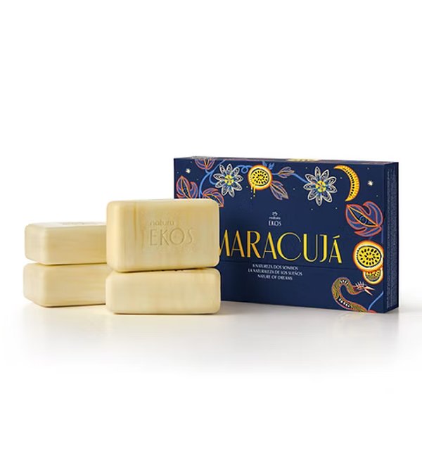 Jabón en barra Puro Vegetal Ekos Maracujá Natureza dos Sonhos 4x100g