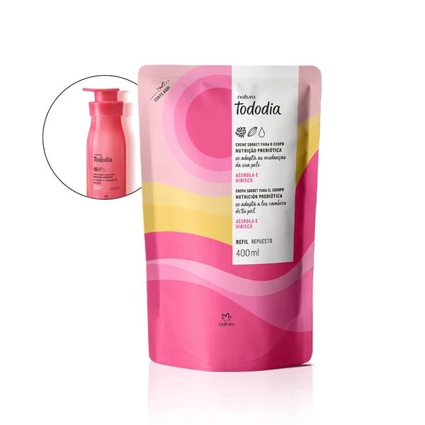 Crema nutritiva para cuerpo Tododia Acerola e Hibisco refil 400ml