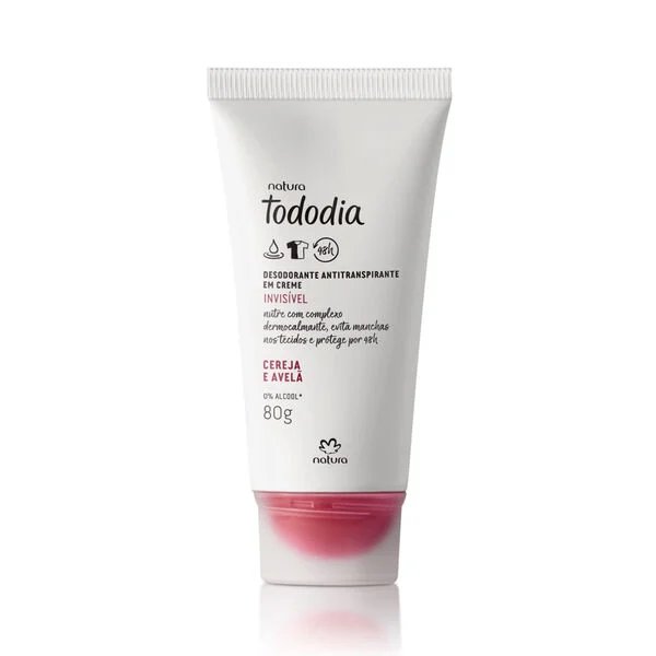 Desodorante antitranspirante en crema Tododia Cereja e Avelã 80g