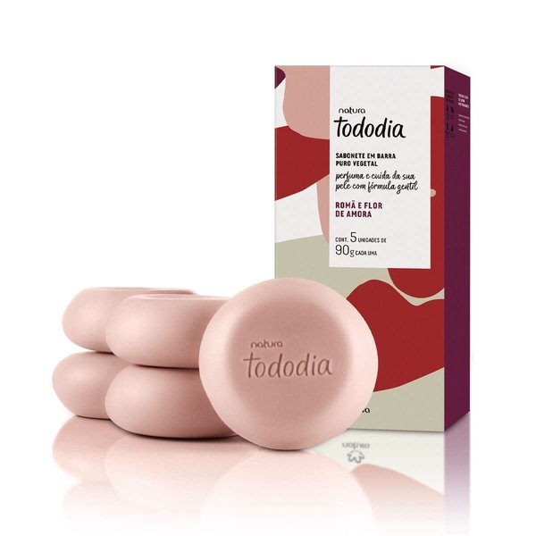 Jabón en barra Tododia Romã e Flor de Amora 5x90g
