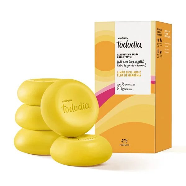 Jabón en barra Tododia Limão Siciliano e Flor de Gardênia 5x90g 