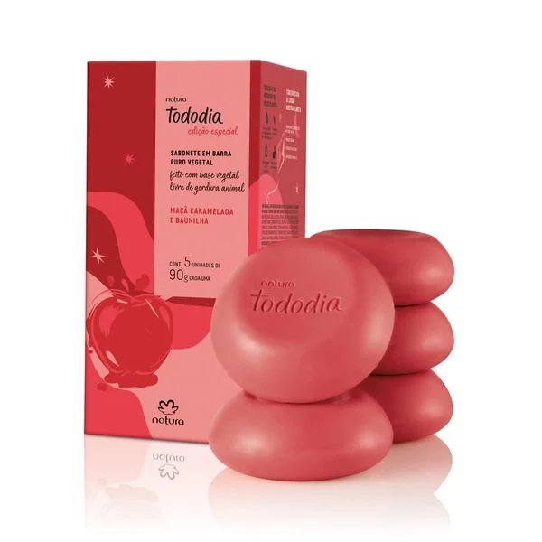 Jabón en barra Tododia Maçã Caramelada e Baunilha 5x90g