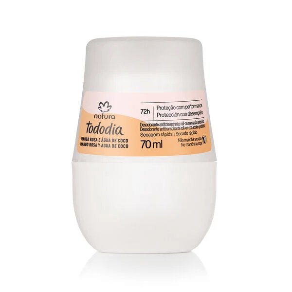 Desodorante Antitranspirante Roll-on Tododia Manga Rosa e Agua de Coco 70ml 