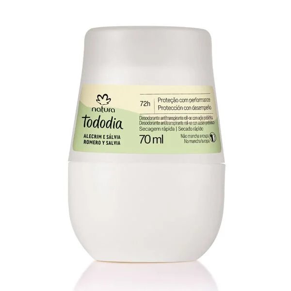 Desodorante Antitranspirante Roll-on Tododia Alecrim e Sálvia 70ml