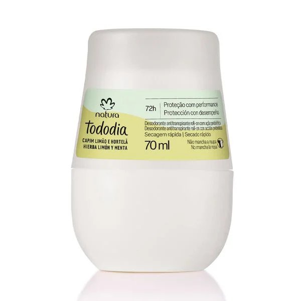 Desodorante Antitranspirante Roll-on Tododia Capim Limão e Hortelã 70ml