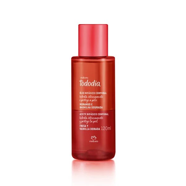 Aceite bifásico corporal Tododia morango e baunilha dorada 120ml