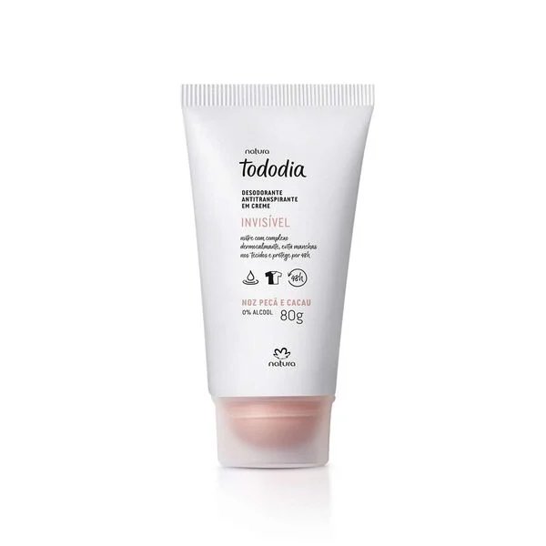 Desodorante antitranspirante en crema Tododia Noz Pecã e Cacau 80g