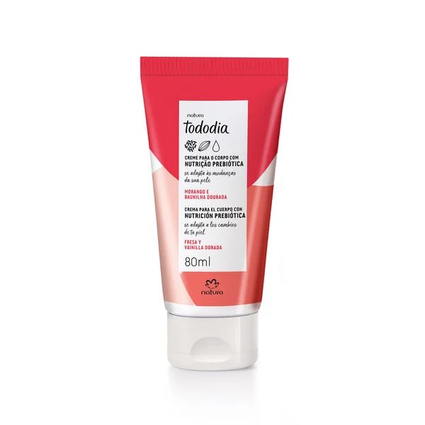 Crema nutritiva para cuerpo Tododia Morango e Baunilha Dourada 80 ml