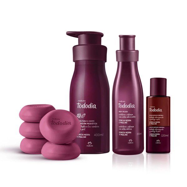Kit Tododia Ritual de baño y fragancia Cereja Negra y Praliné (4 productos)