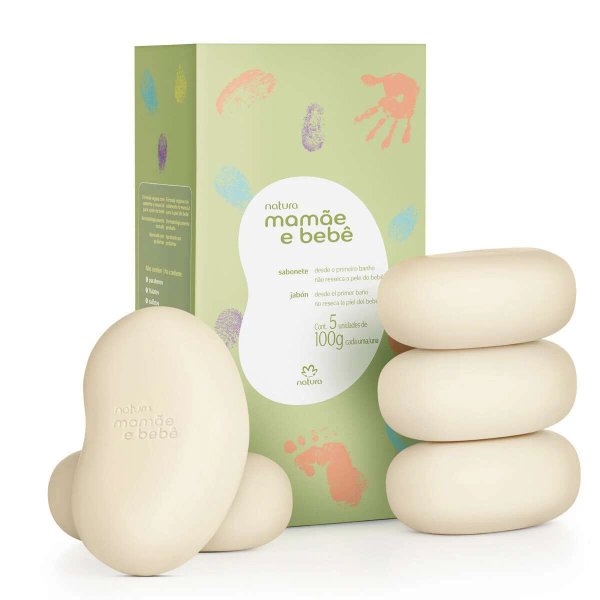Jabón en barra Natura Mamãe e Bebê 5x100g