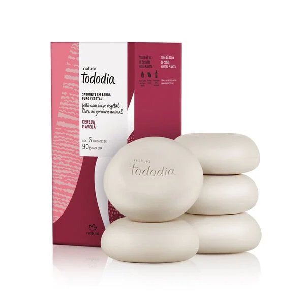 Jabón en barra Puro Vegetal Tododia Cereza y Avellana 5x90g