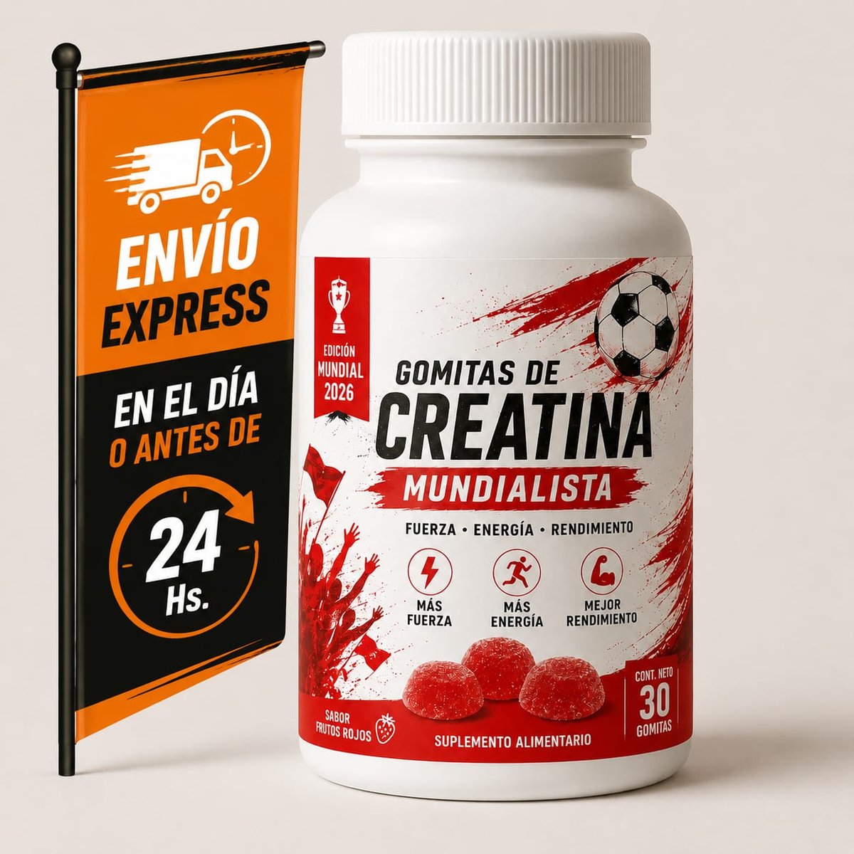 Gomita Creatina Sabor Naranja - 2