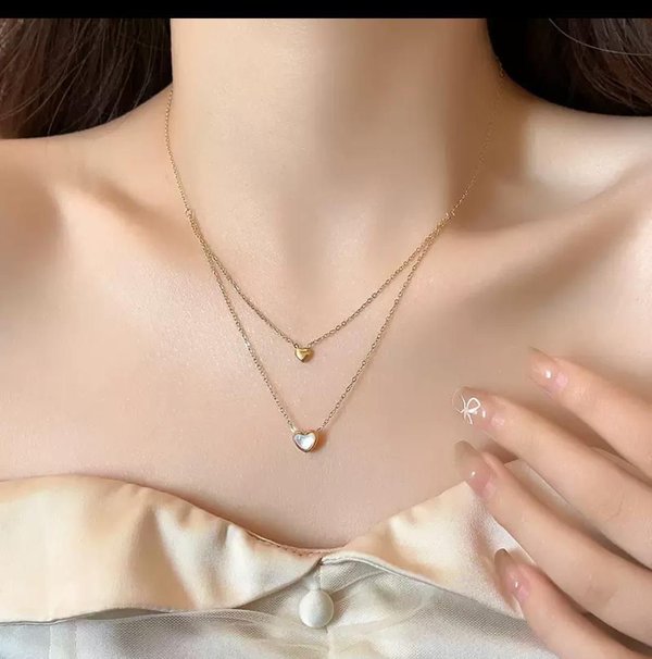 Collar doble corazón 