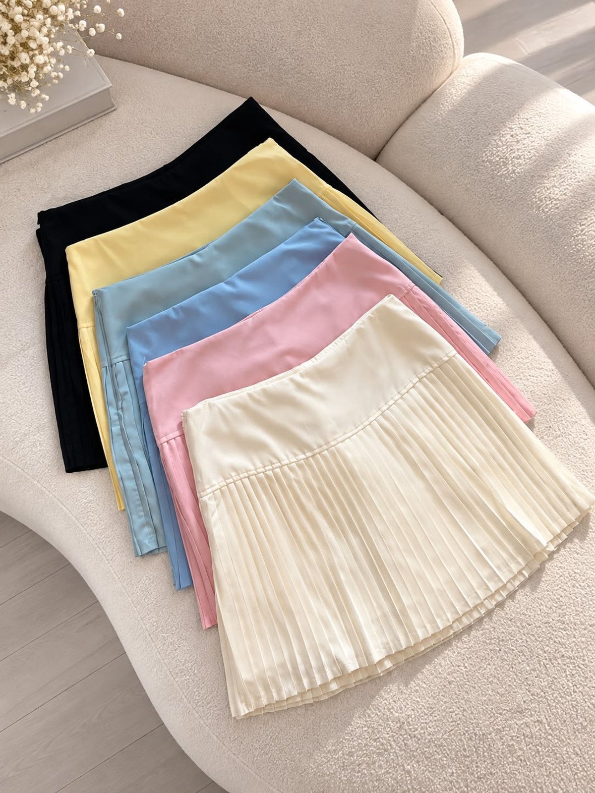 Short pollera plisada